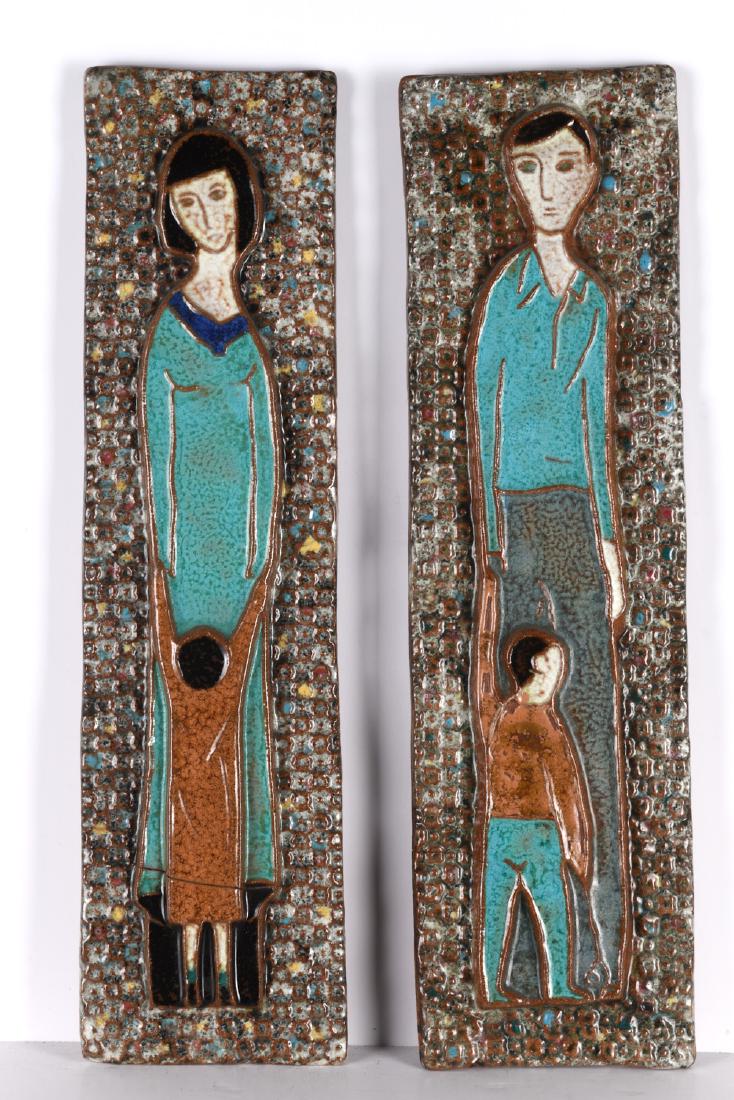 Harris G. Strong, pair ceramic wall plaques (1 of 7)
