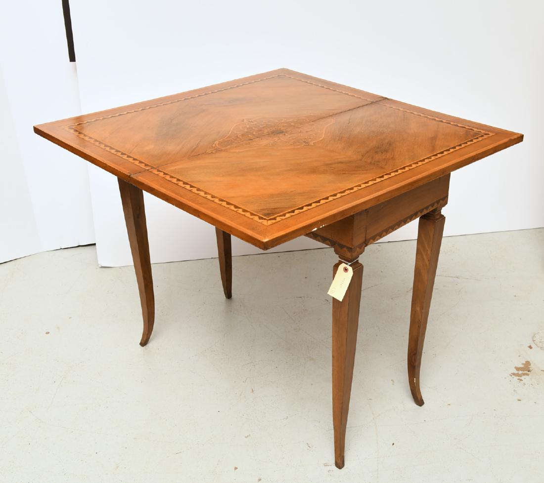 Italian marquetry walnut games table (1 of 10)