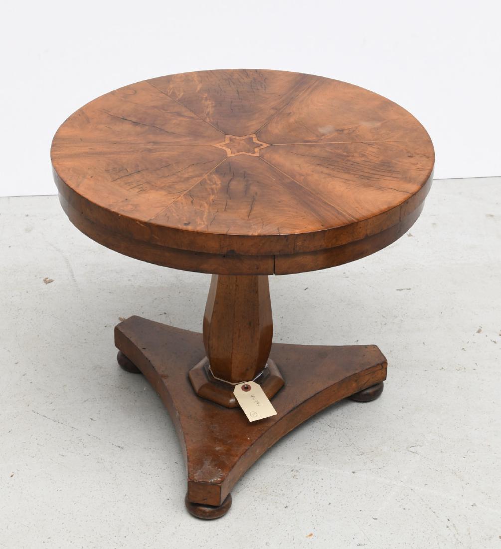 Italian marquetry low pedestal table (1 of 6)