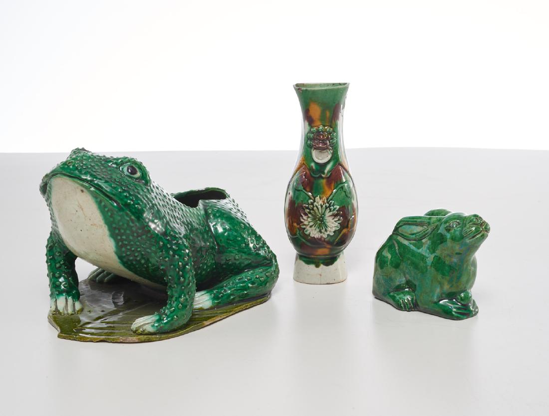 (3) Chinese green glazed ceramic wares (1 of 12)