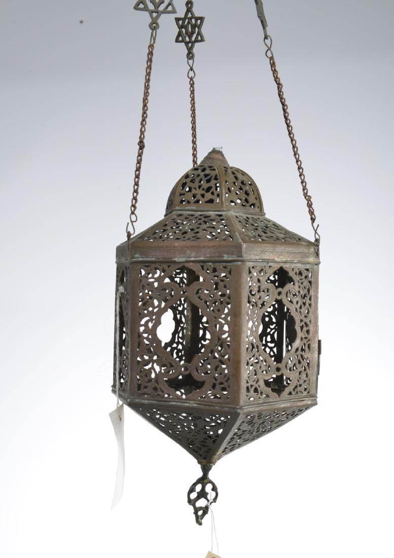 Moroccan style pierced hanging candle lantern (1 of 6)
