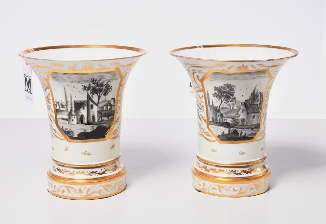 Pair Old Paris porcelain hand-painted cachepots (1 of 12)