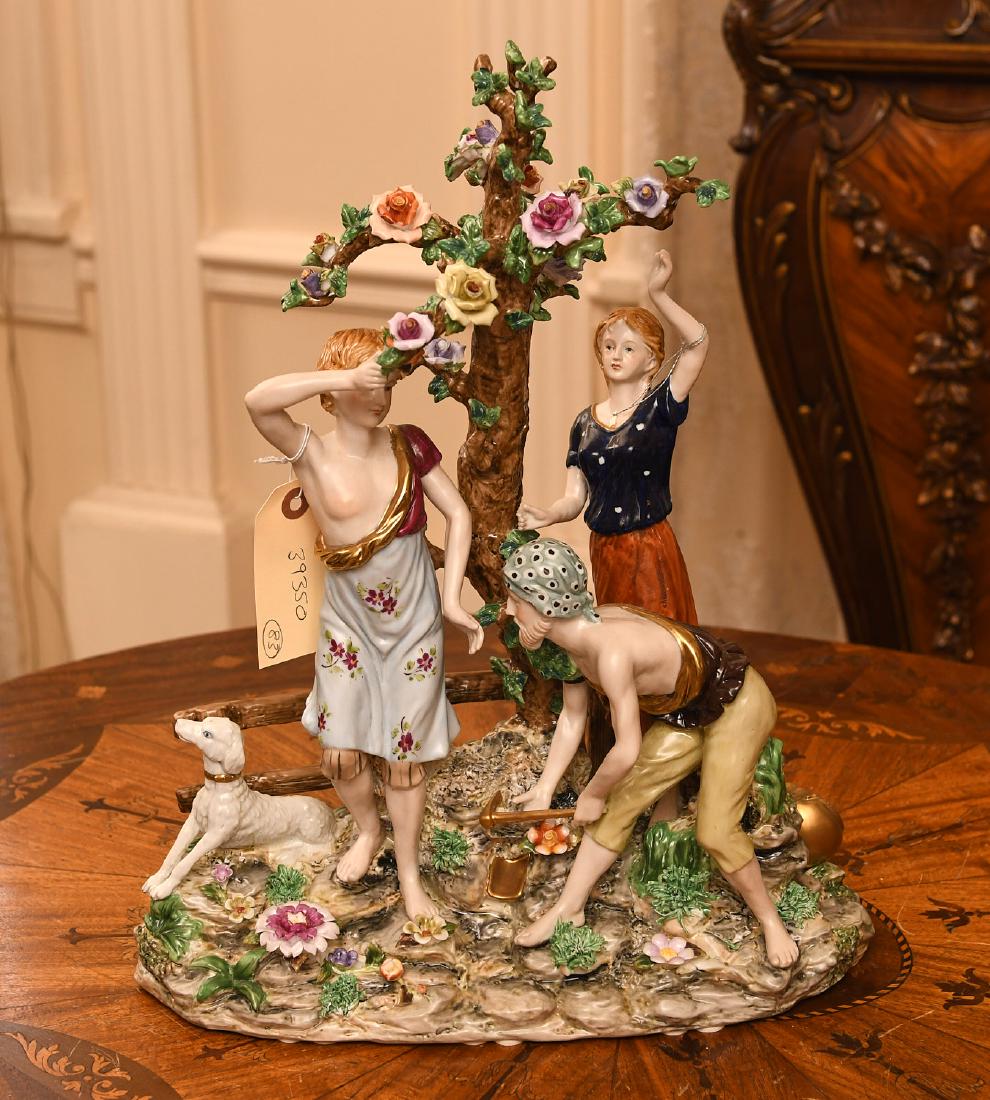 Large Dresden hand-painted porcelain figural group (1 of 9)