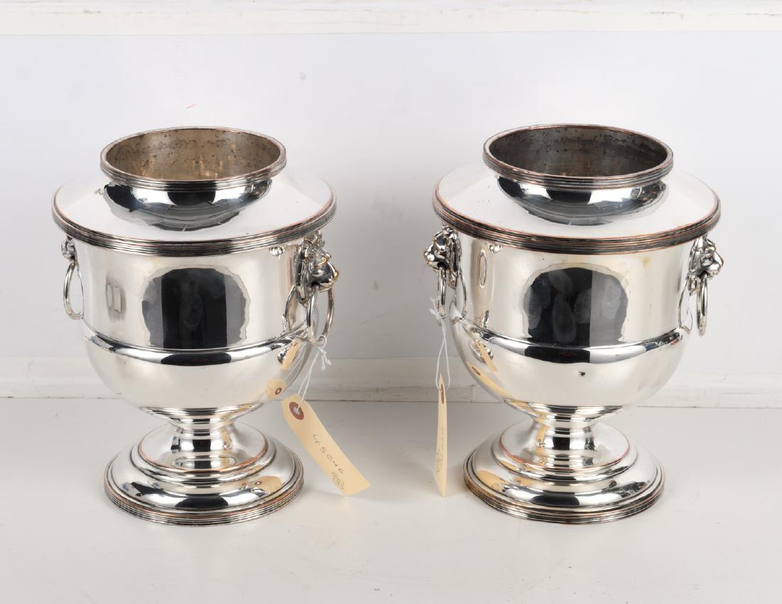 (2) Old Sheffield silver plated bottle coolers (1 of 5)