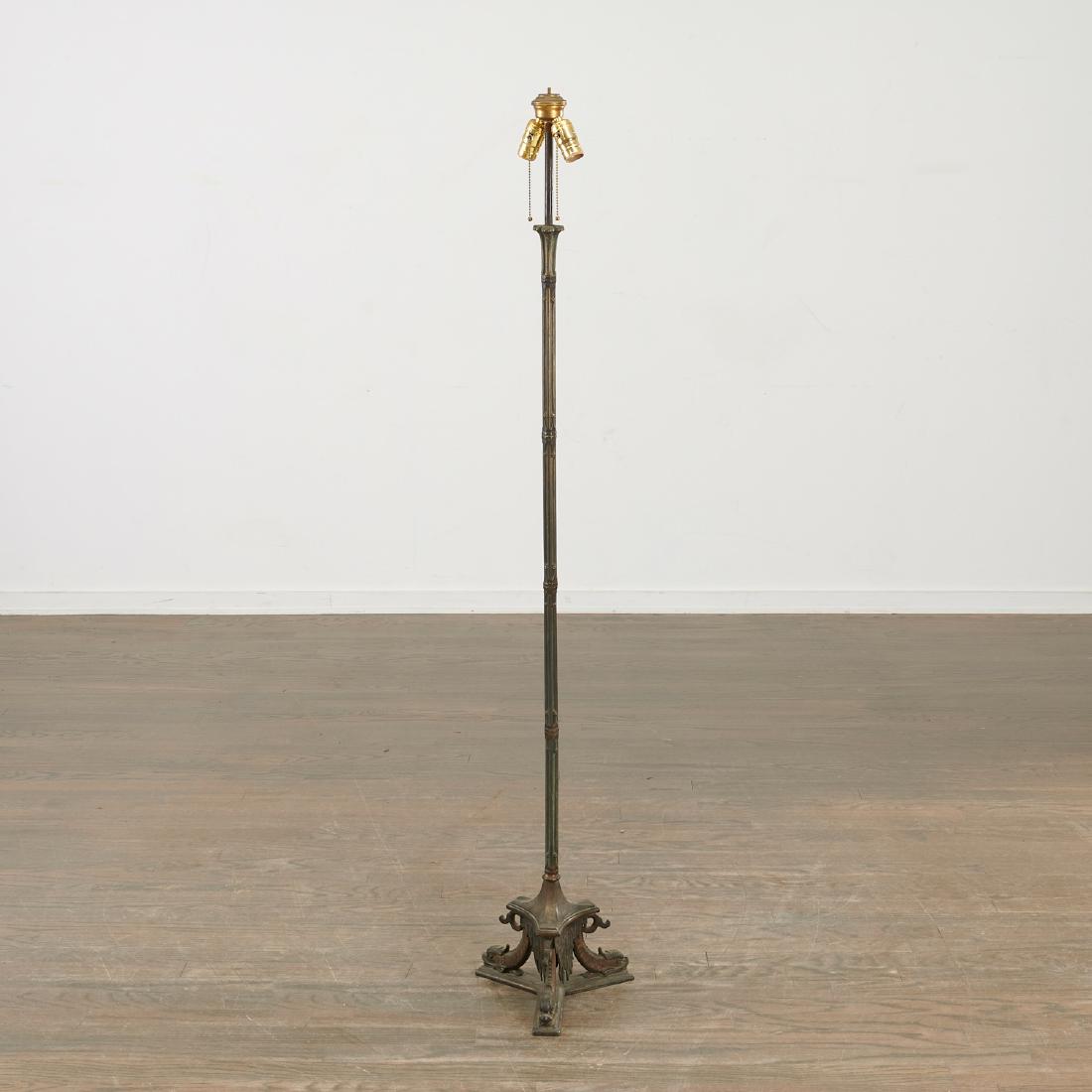 Oscar Bach (attrib.) patinated bronze floor lamp (1 of 4)