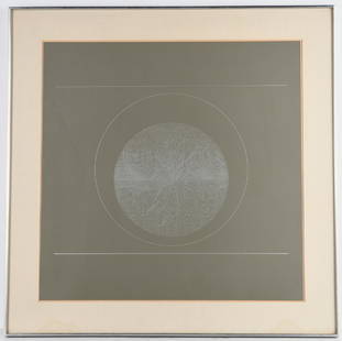 Sewell Sillman, screenprint: Sewell Sillman, screenprint, Sewell Sillman (American, 1919-1995), "Untitled", screenprint, no visible signature, collection label verso, 20"squ (sight), 25"squ (frame) Provenance: From a major corpor