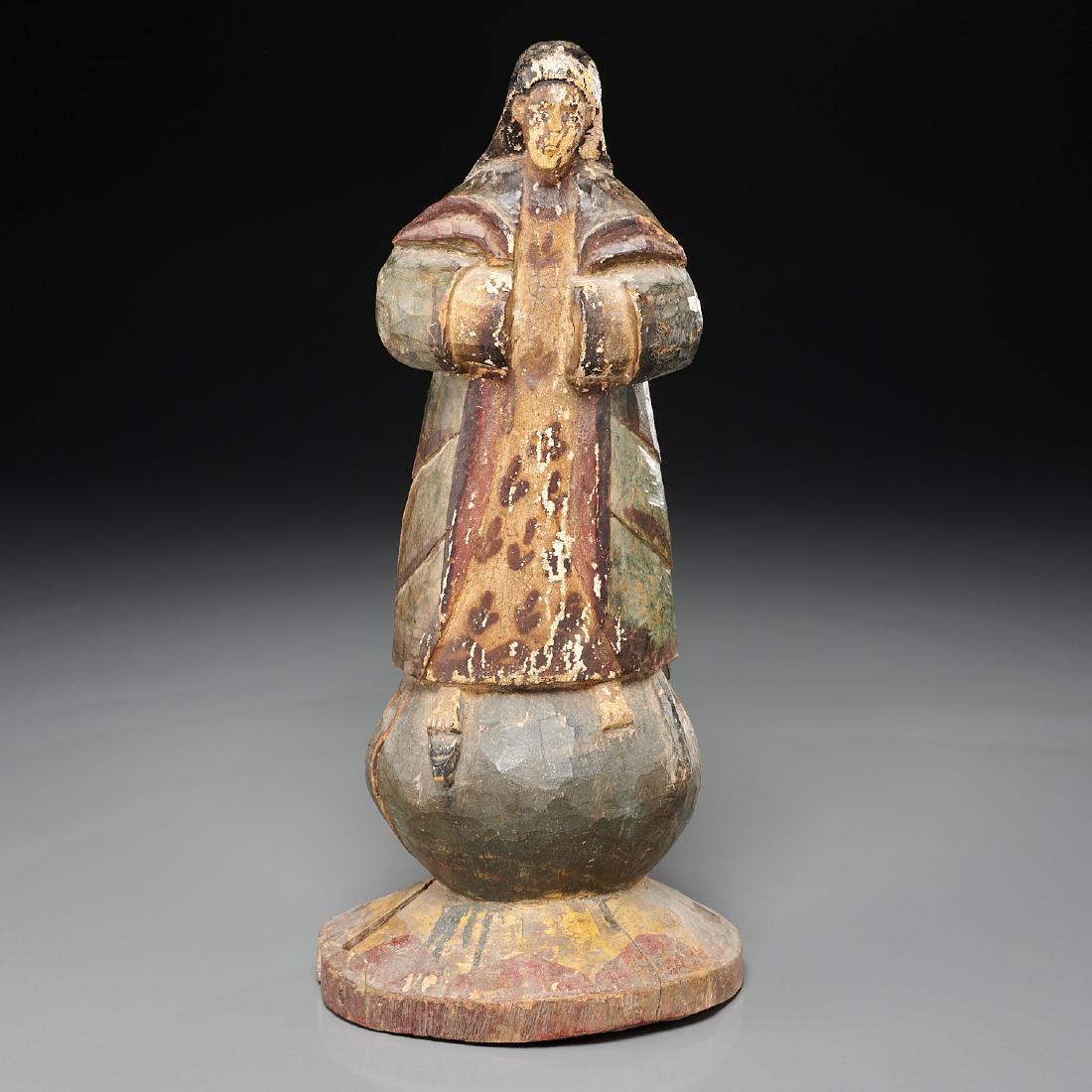 Spanish Colonial School, carved wood Santo (1 of 10)