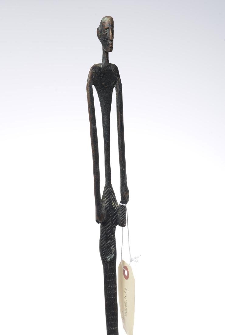 Large Giacometti style patinated bronze figure (1 of 8)