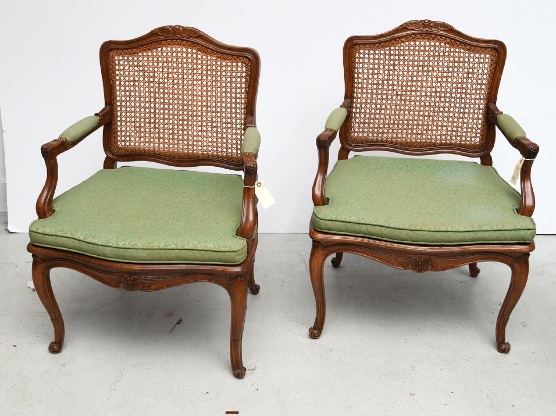 Pair Regence style caned fauteuils (1 of 6)
