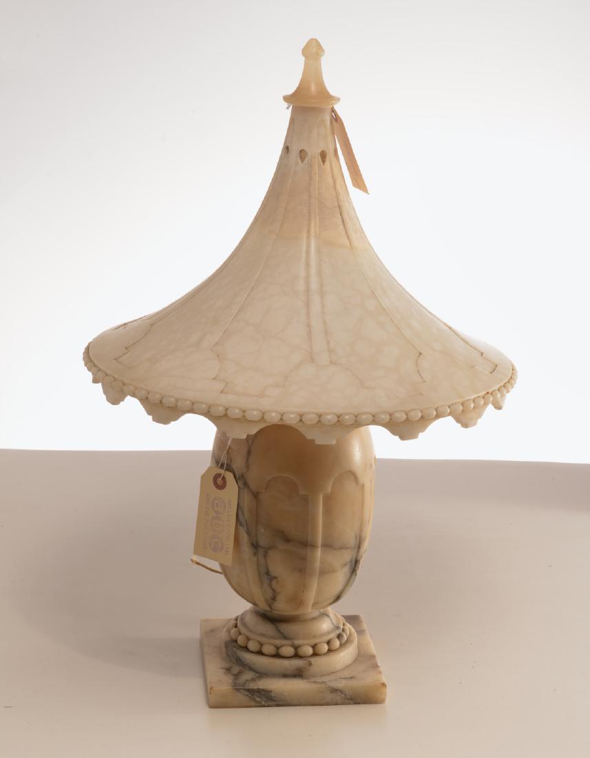 Italian carved alabaster table lamp (1 of 9)