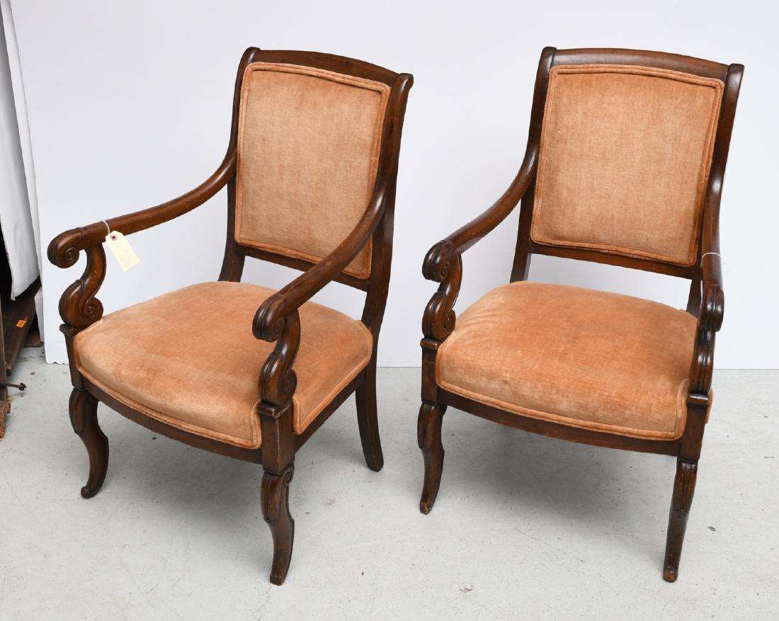 Pair Louis Philippe fruitwood armchairs (1 of 6)