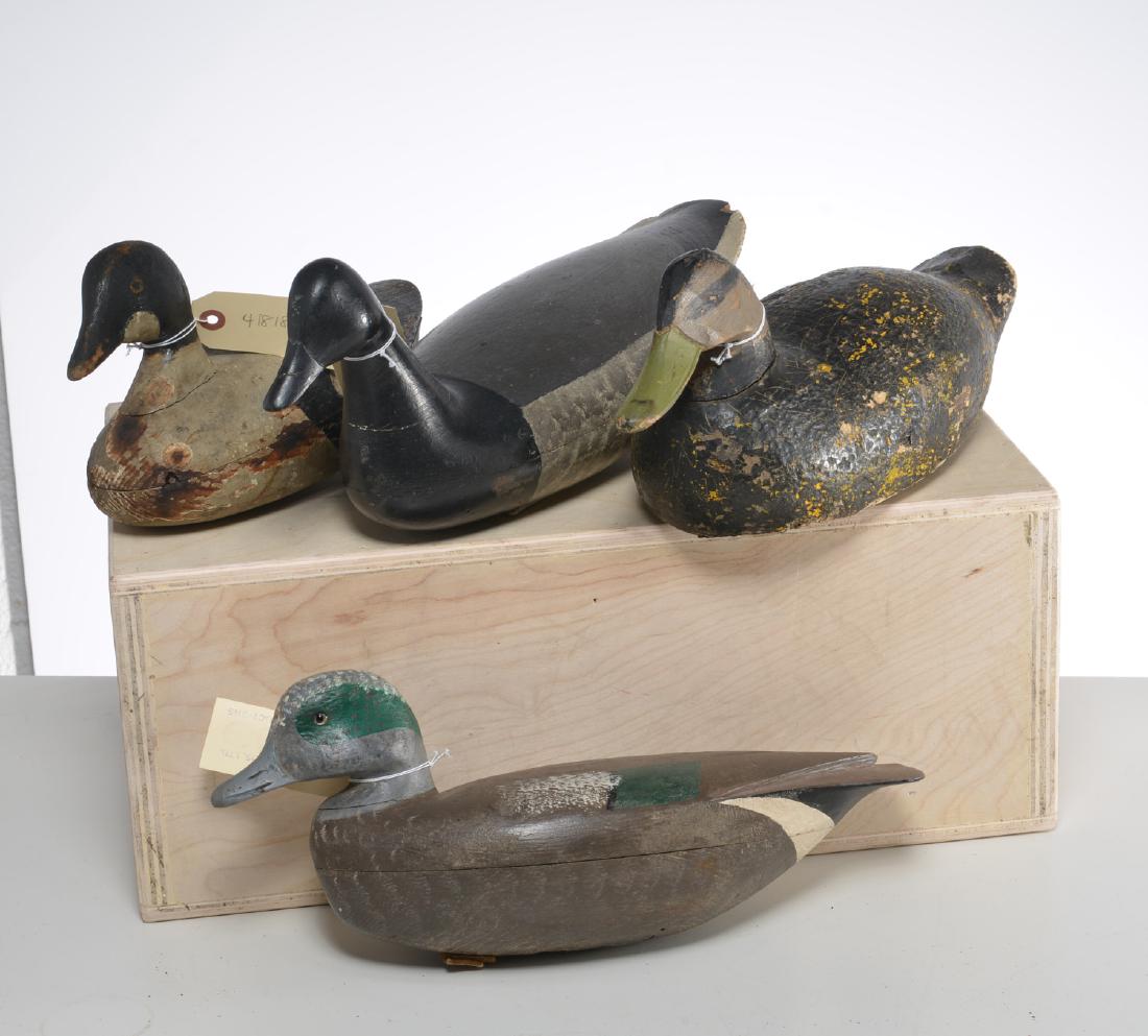 (4) old duck decoys, incl. Conklin (1 of 9)
