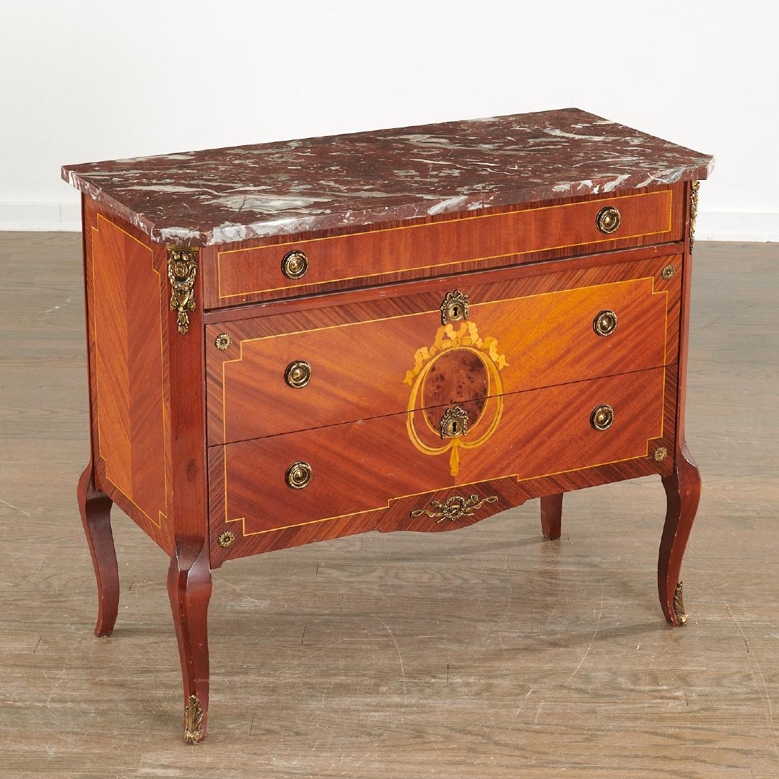 Louis XVI transitional style marble top commode (1 of 10)