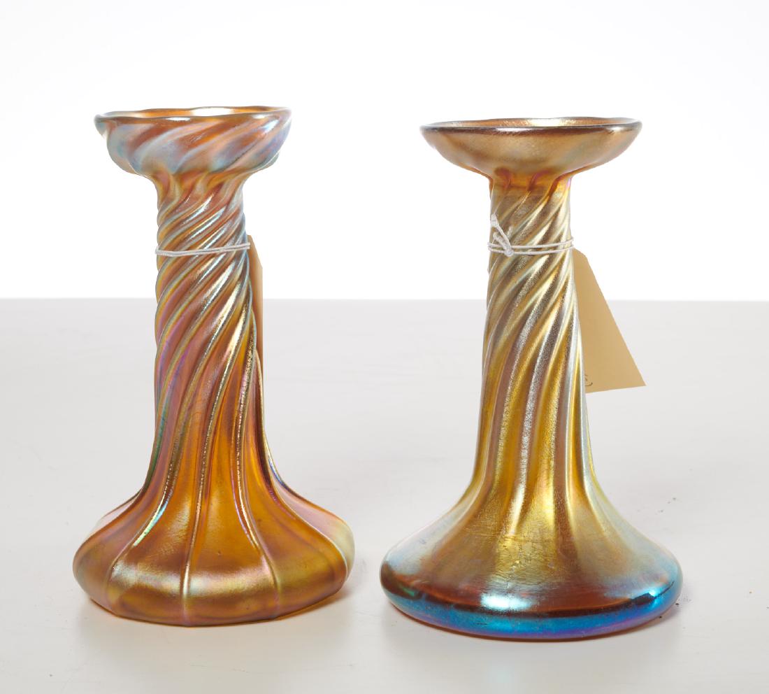(2) signed Tiffany Studios Favrile lamp bases (1 of 8)