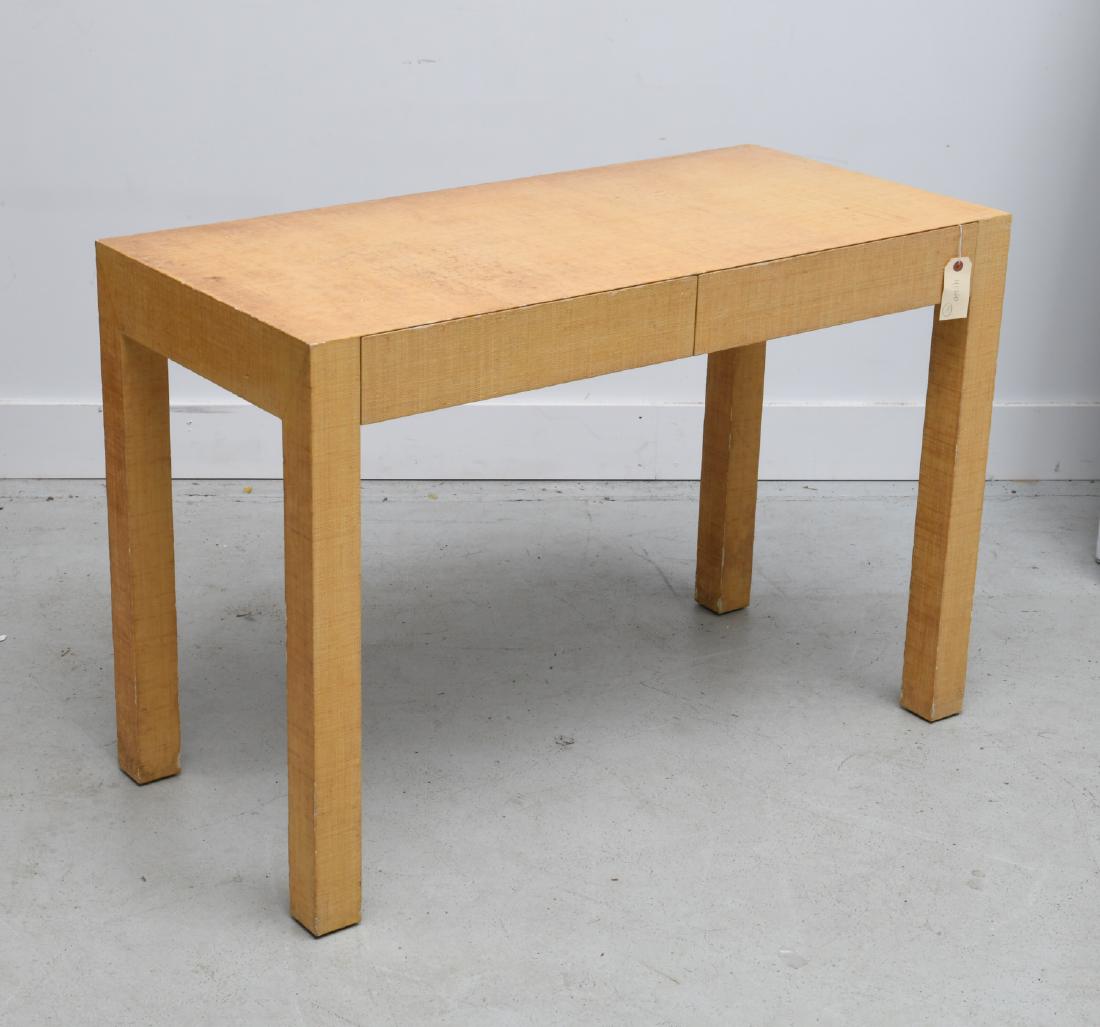 Karl Springer style lacquered burlap desk (1 of 6)