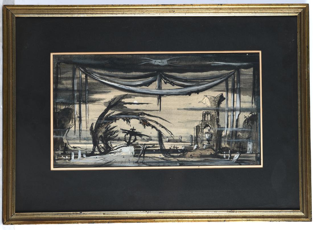 Eugene Berman, mixed media set design (1 of 6)