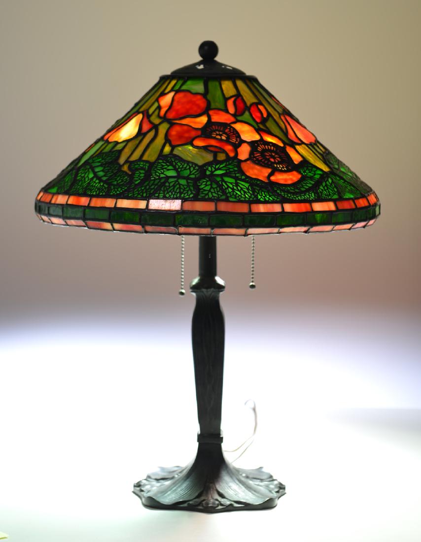 Tiffany Studios style leaded glass table lamp (1 of 13)