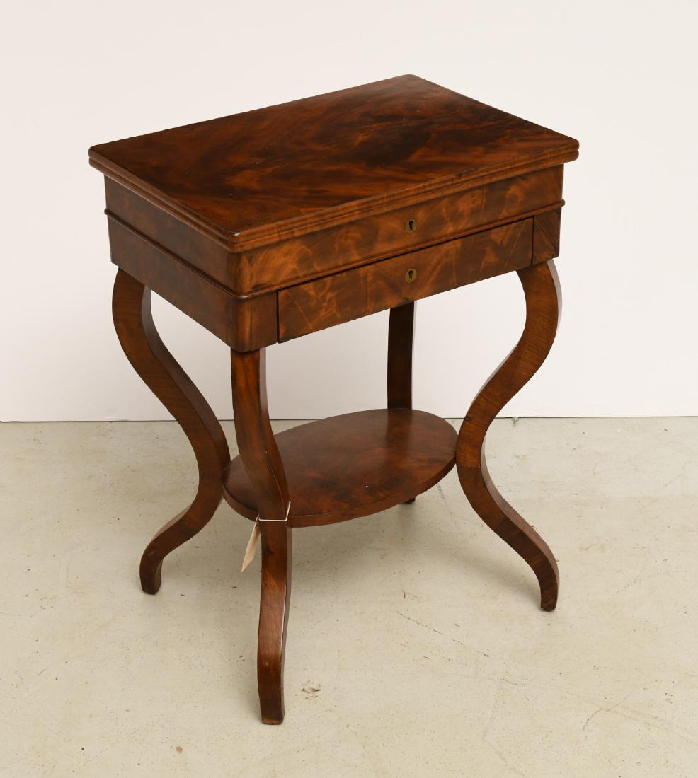 Biedermeier figured mahogany work table (1 of 8)