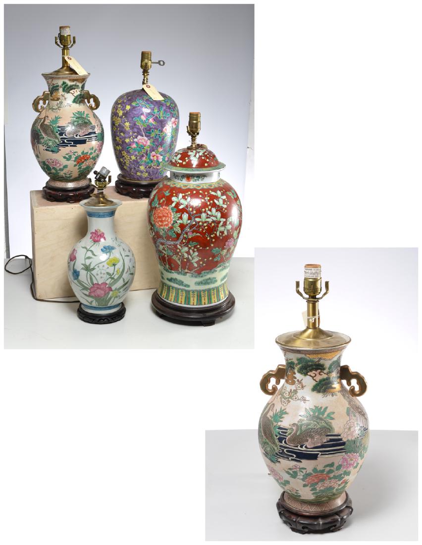 Group (5) Chinese and Japanese porcelain lamps (1 of 11)