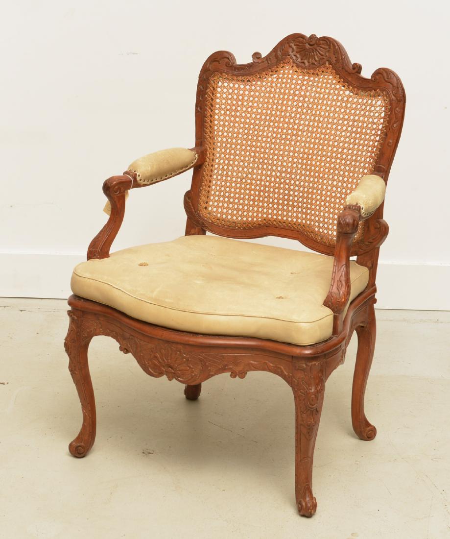 Regence period carved caned armchair (1 of 7)