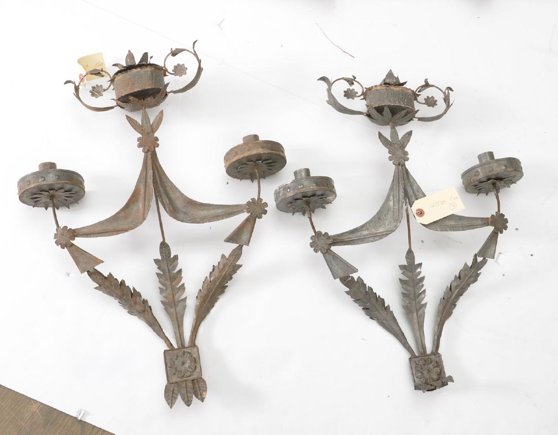 Pair Neoclassical style tole sconces (1 of 5)