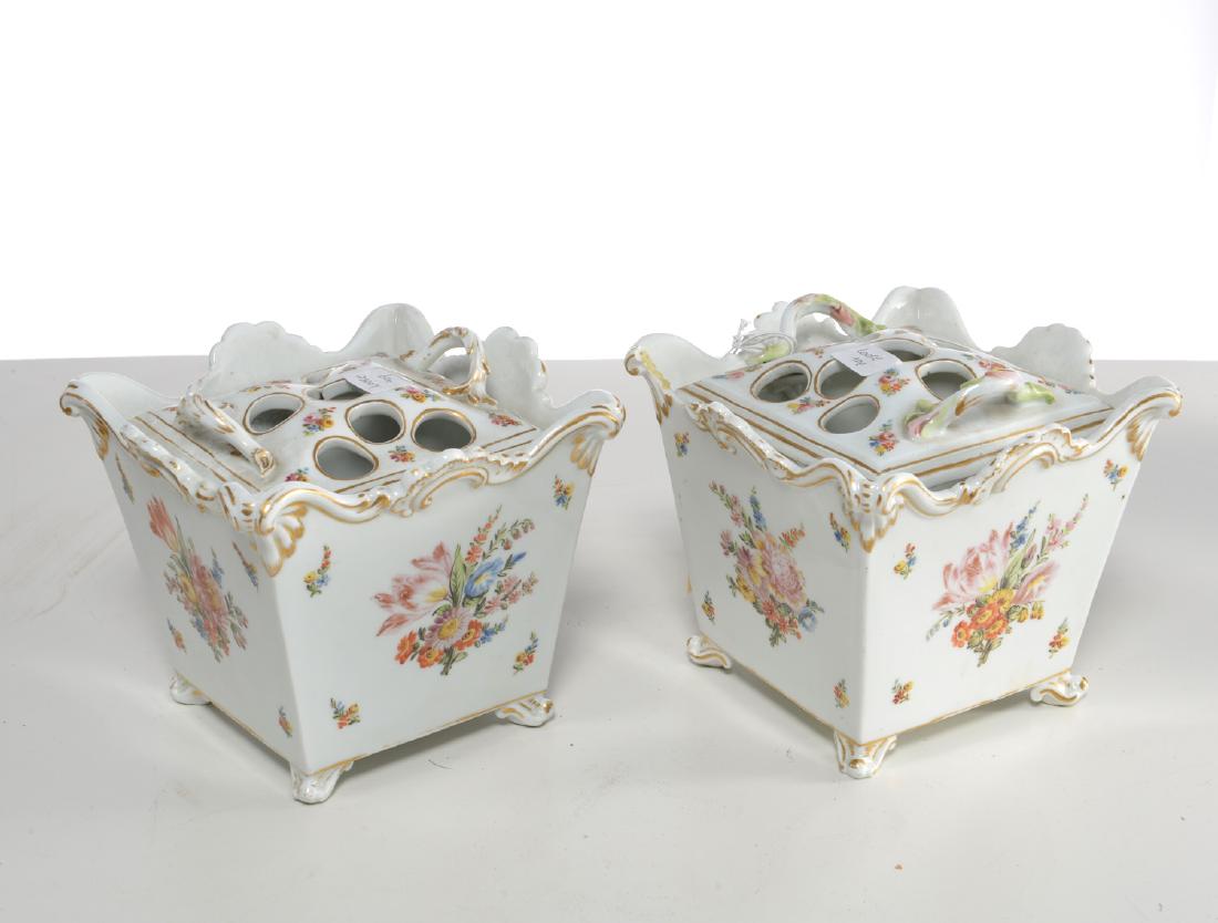 Pair Meissen Marcolini period porcelain bough pots (1 of 6)