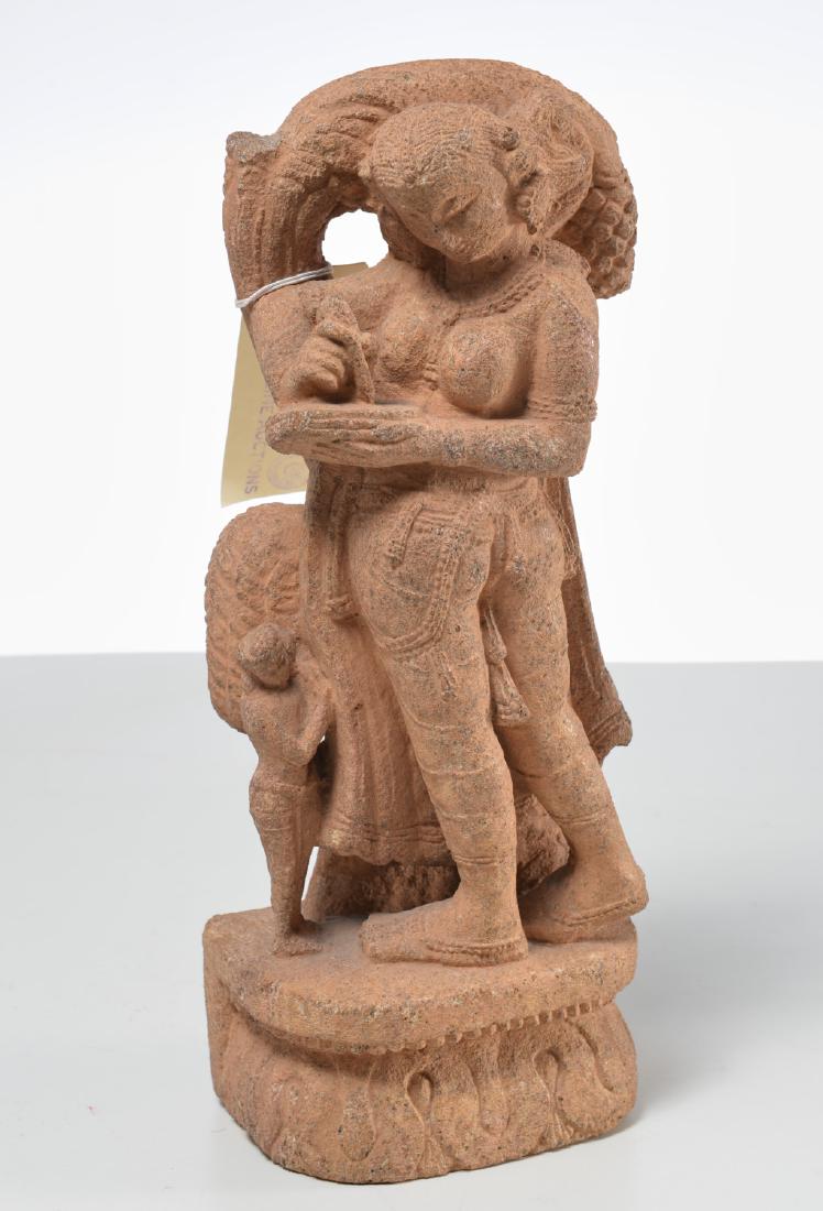 Indian carved sandstone figure of a deity (1 of 6)