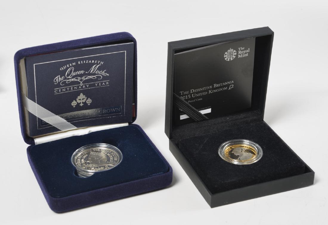 (2) UK Silver proof coins 2000, 2015 w/boxes (1 of 4)