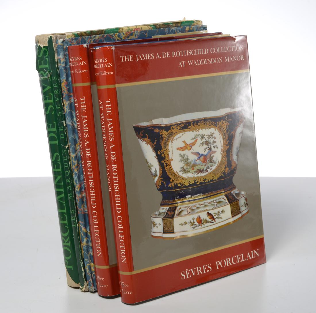 BOOKS: (5) Vols Sevres porcelain and marks: BOOKS: (5) Vols Sevres porcelain and marks, Includes: Svend Eriksen. The James A. de Rothschild Collection at Waddesdon Manor--Sevre Porcelain. Office du Livre, 1968. In two hardcover volumes with jac