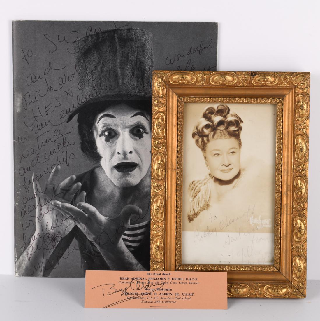 Autographs: Buzz Aldrin, Sophie Tucker, M Marceau (1 of 4)