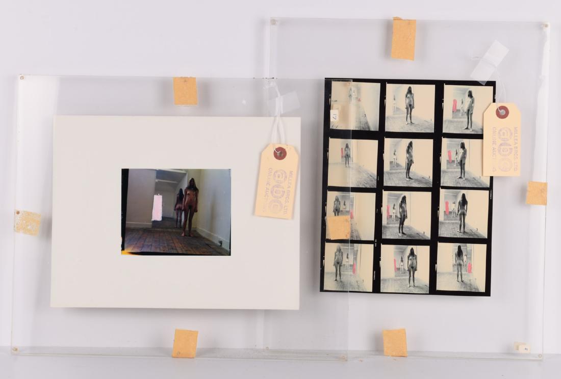 Robert Graham, photographs, 1970: Robert Graham, photographs, 1970, Robert Graham (American, 1938-2008), Dye Transfer, 1970, silver print photographic contact sheet and photo, hand-colored, pen signed, dated, and numbered (30/75) vers