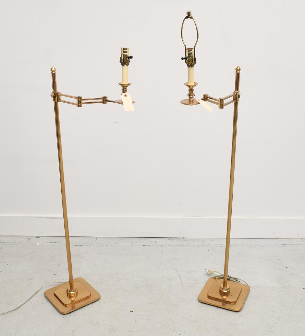 Pair signed Hansen swing arm floor lamps (1 of 6)