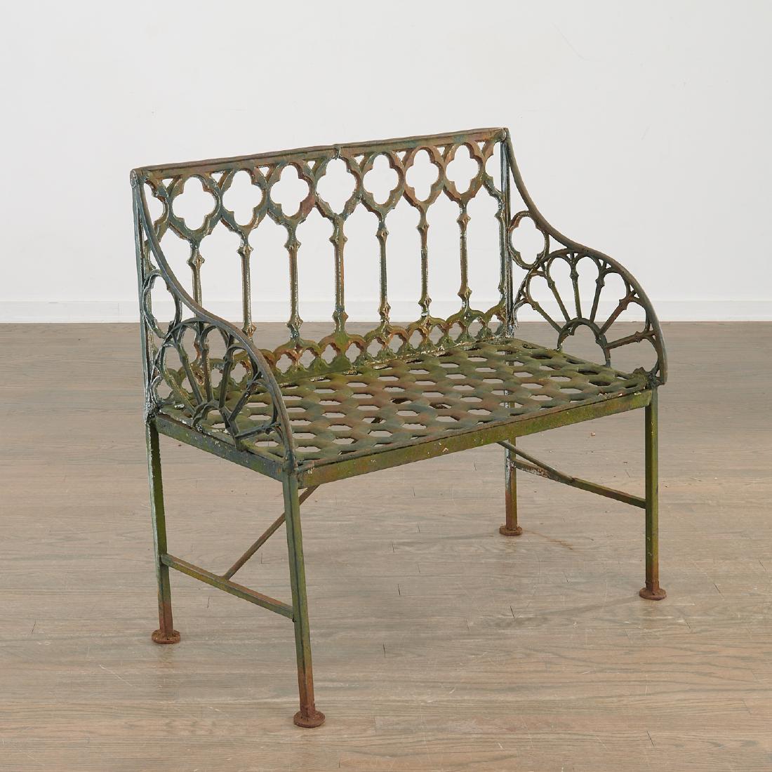 Gothick cast iron garden bench (1 of 5)