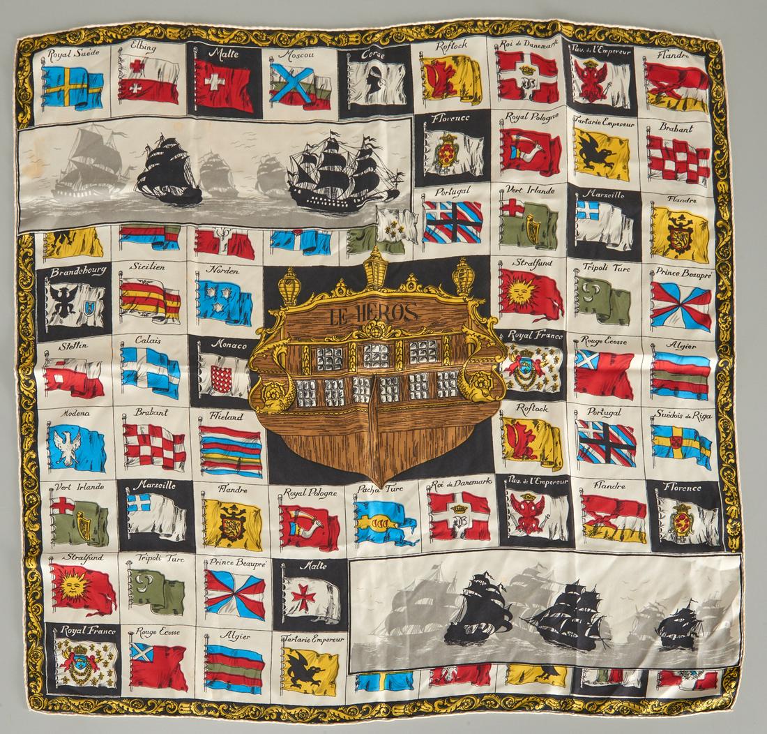 "Le Heros" silk scarf with nautical flag theme (1 of 7)