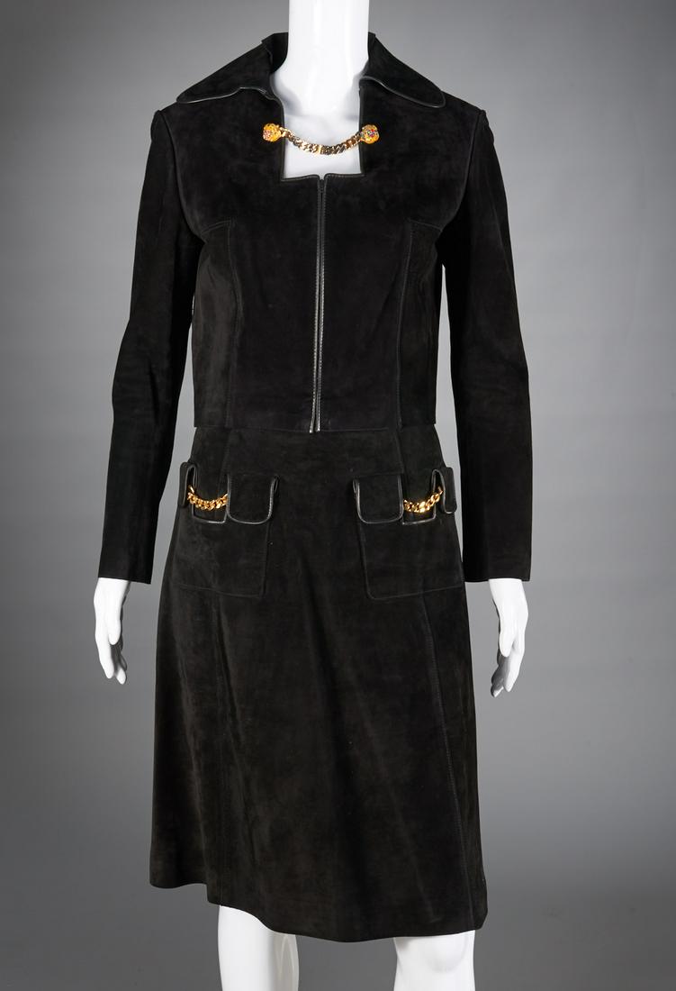 Vintage Gucci ladies black suede skirt suit (1 of 10)