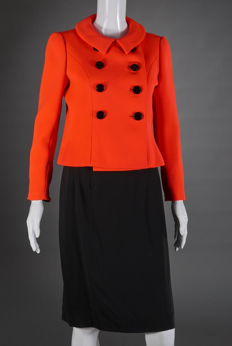 Vintage Norman Norell tomato red crop jacket (1 of 6)