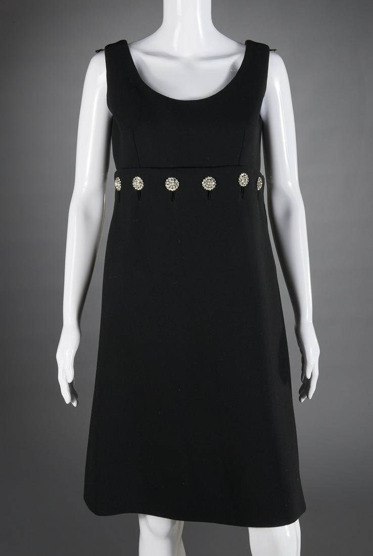 Norman Norell cocktail dress with jeweled buttons (1 of 5)
