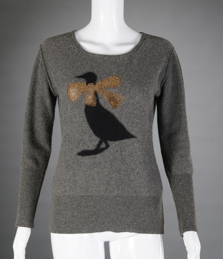 Sonia Rykiel gray cashmere embellished sweater (1 of 5)