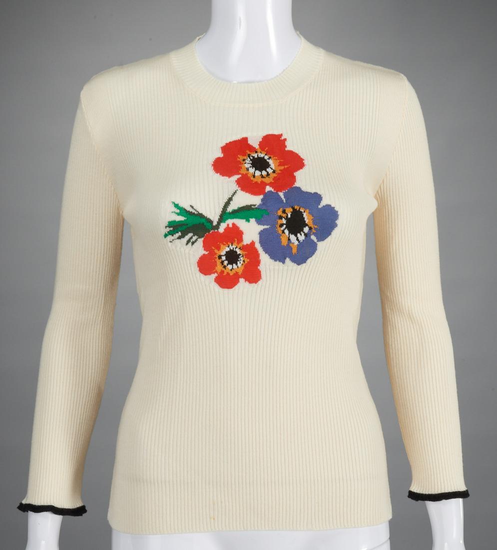 Sonia Rykiel cream ribbed wool sweater (1 of 6)
