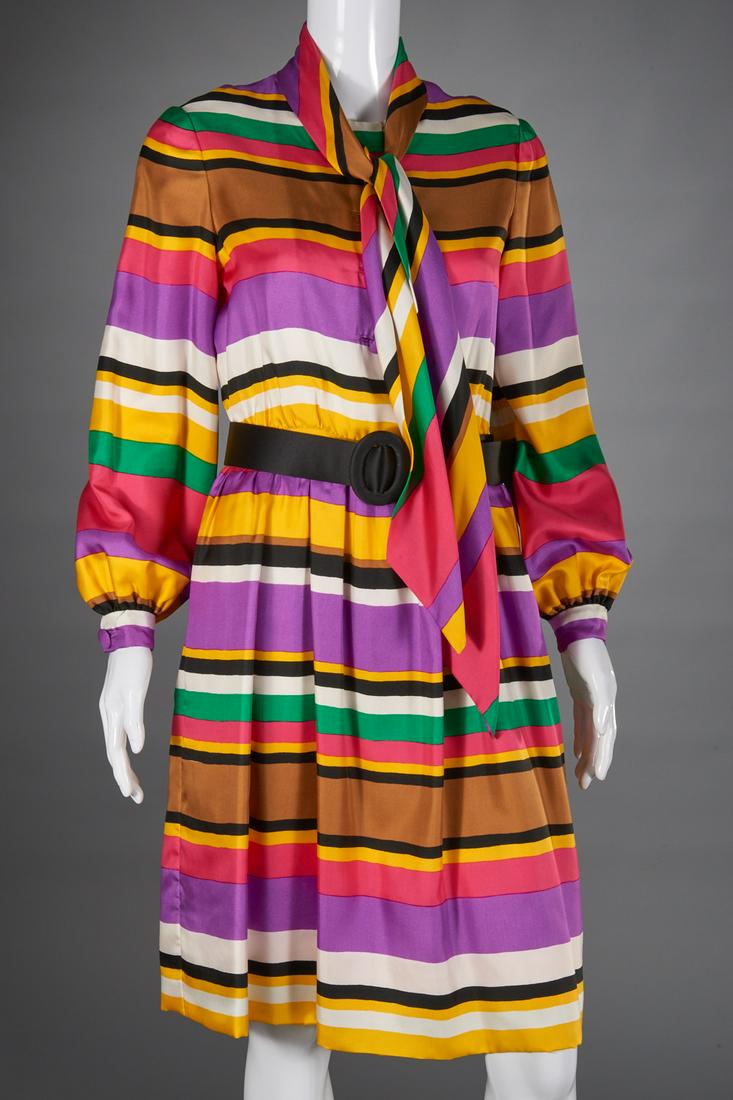 Norman Norell stripe silk dress (1 of 11)