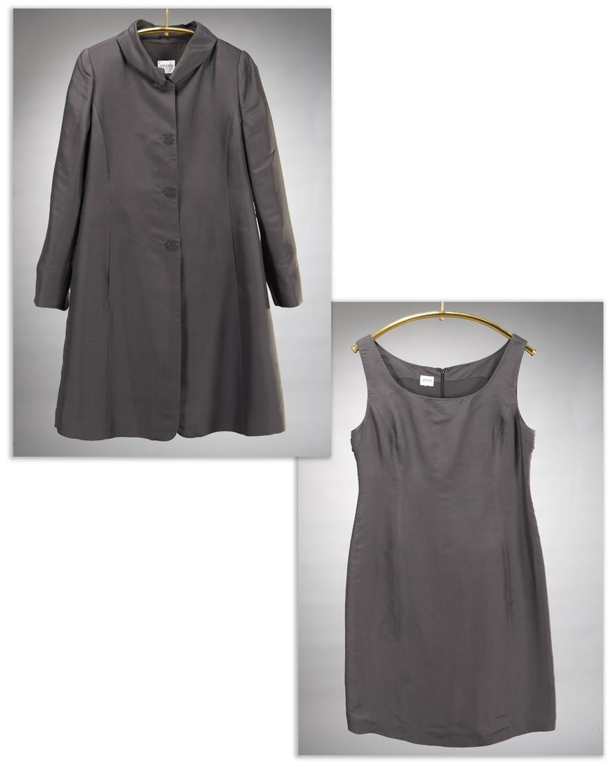 Armani Collezioni gray silk coat & dress (1 of 9)