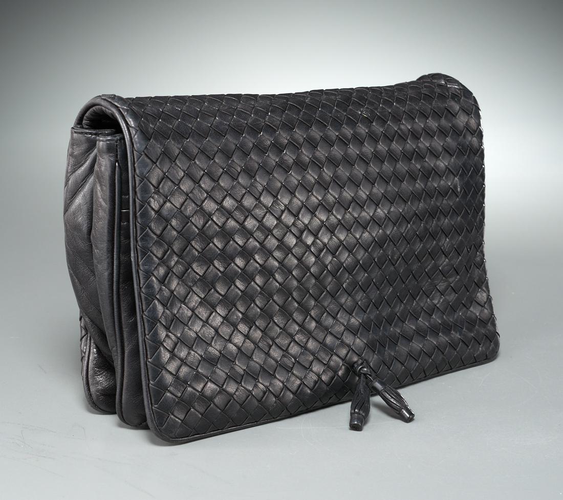 Bottega Veneta black woven leather clutch handbag (1 of 7)