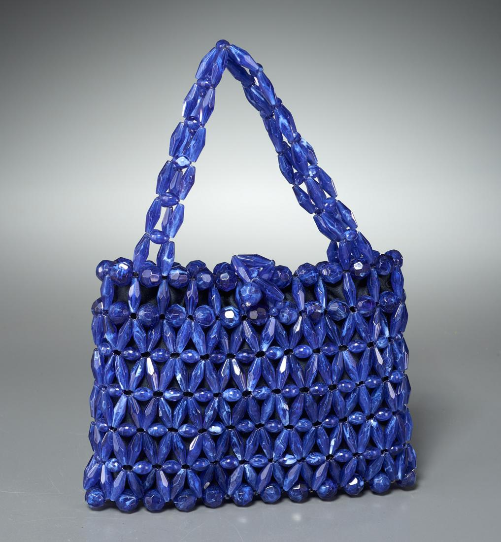Bottega Veneta cobalt beaded evening bag (1 of 6)