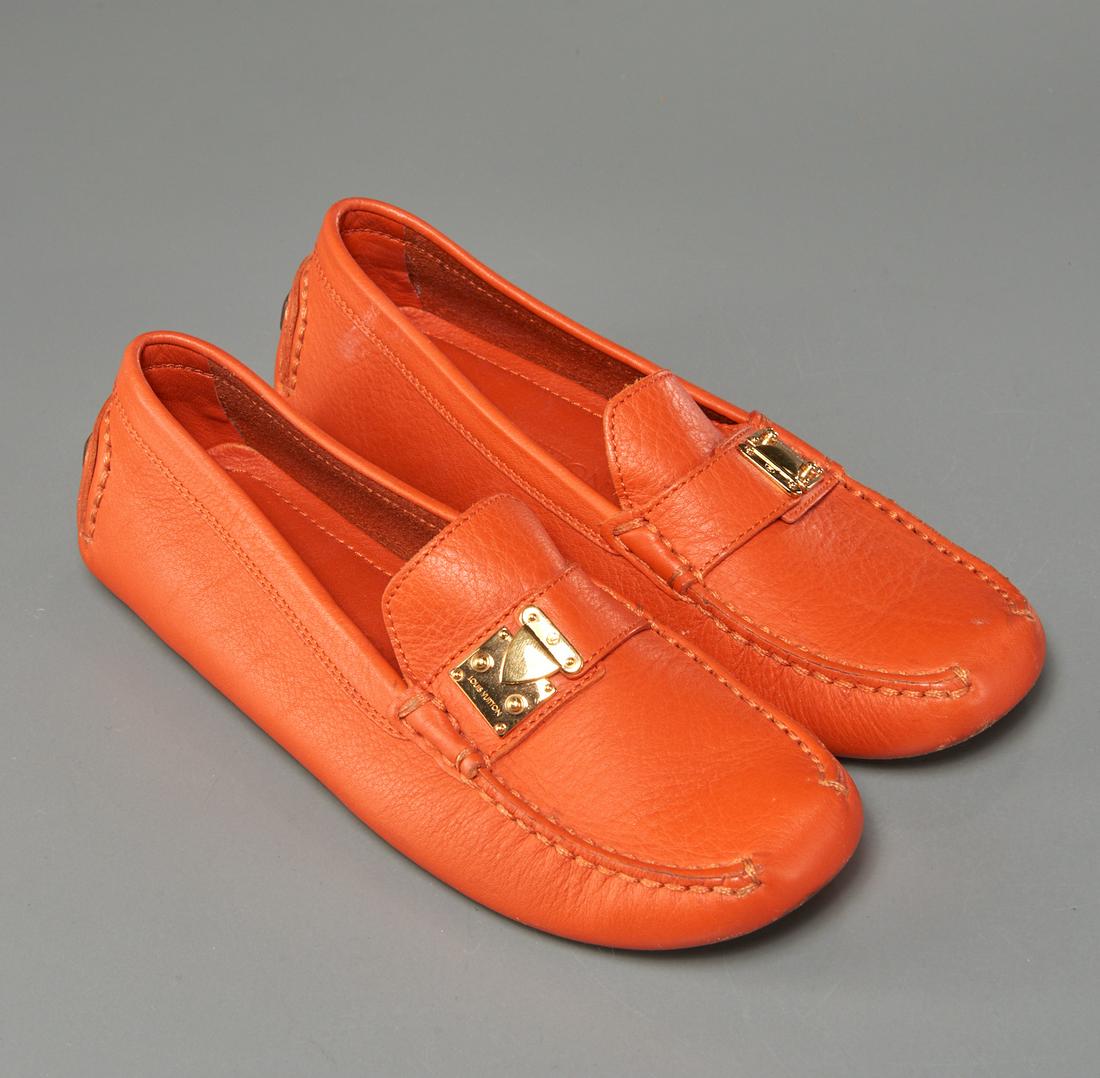 Louis Vuitton ladies orange driving loafers (1 of 7)