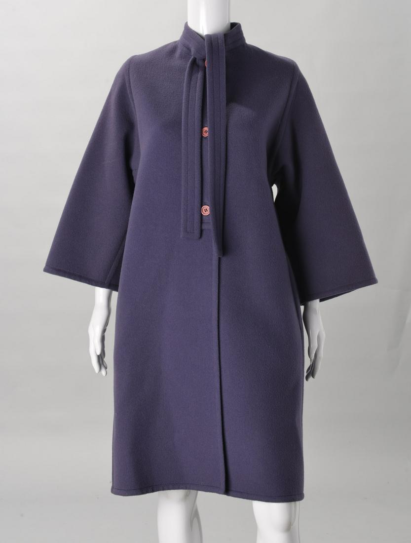 Galanos eggplant melton wool ladies coat (1 of 6)