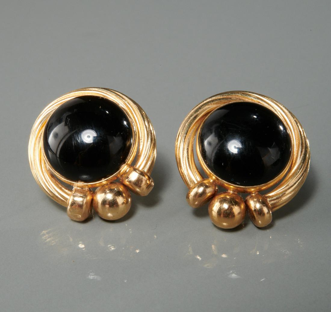 PBD 14K gold & onyx pierced earrings (1 of 4)