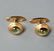 Men's 18k gold and green prehnite cufflinks