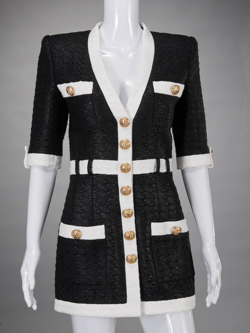 Balmain Paris boucle tweed mini dress (1 of 7)