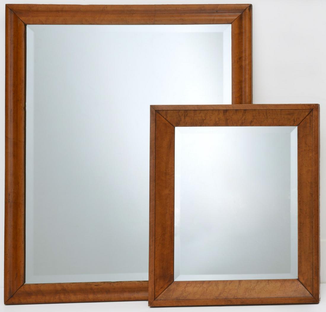 (2) Birdseye maple framed mirrors (1 of 4)