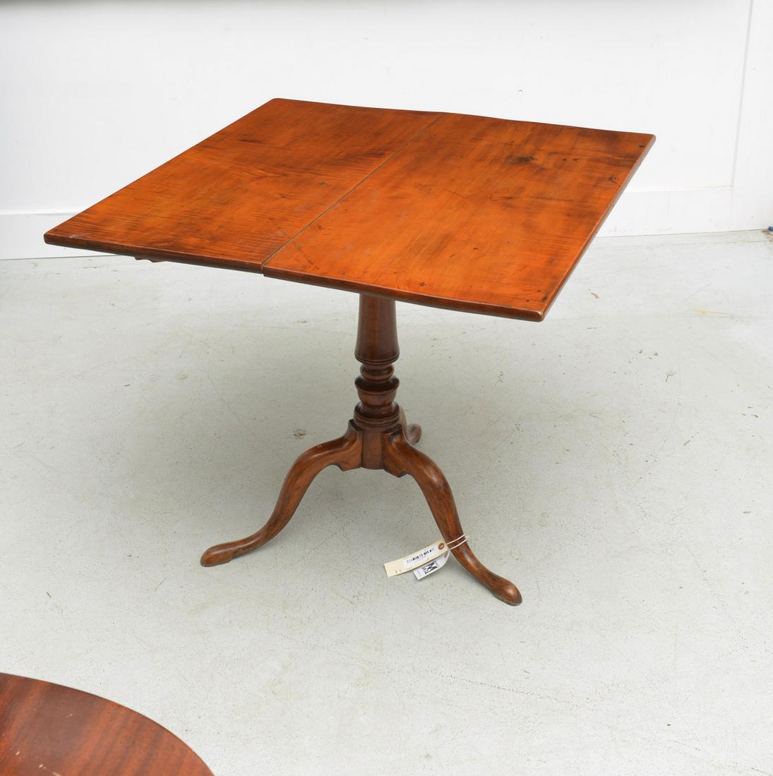 American tiger maple tilt-top candle stand (1 of 7)